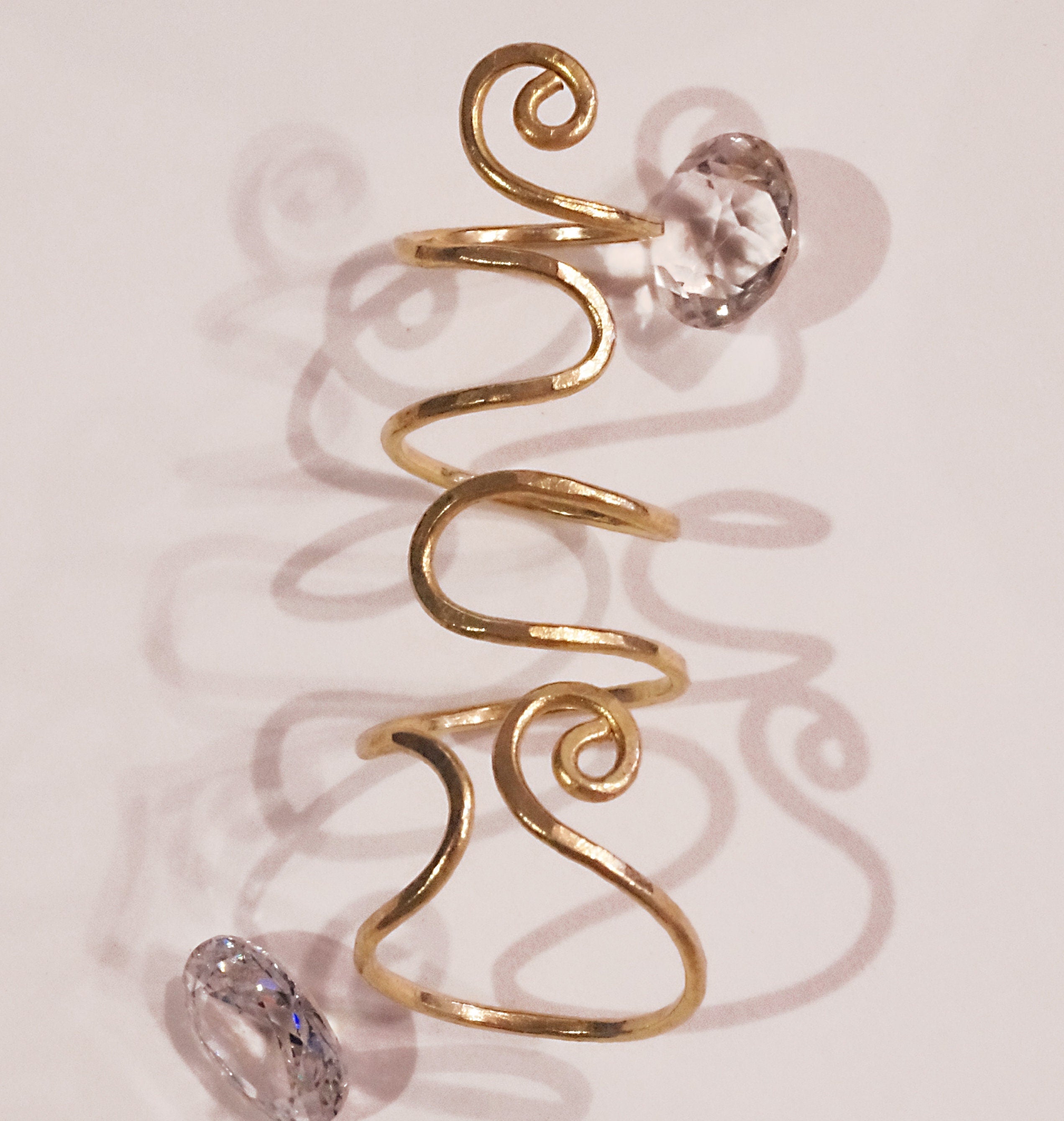 Arthritis finger splint for both joints ring adjustable brass