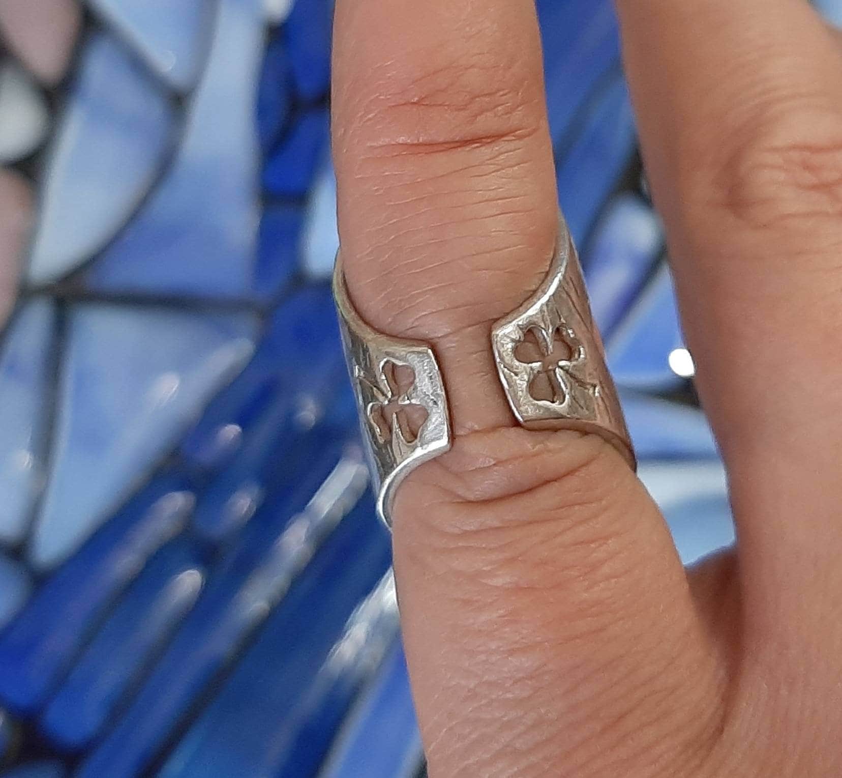 Arthritis finger splint adjustable sterling silver or bronze for EDS for mallet finger