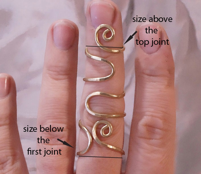 Arthritis finger splint for both joints ring adjustable brass