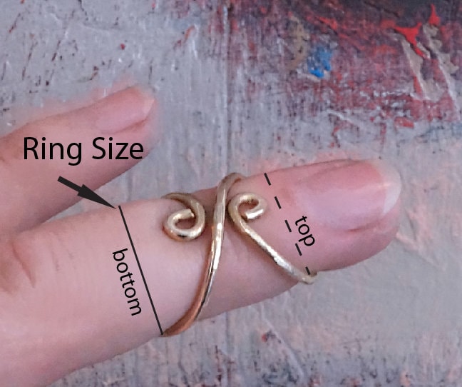 Arthritis finger splint brass or sterling silver hammered textured ring