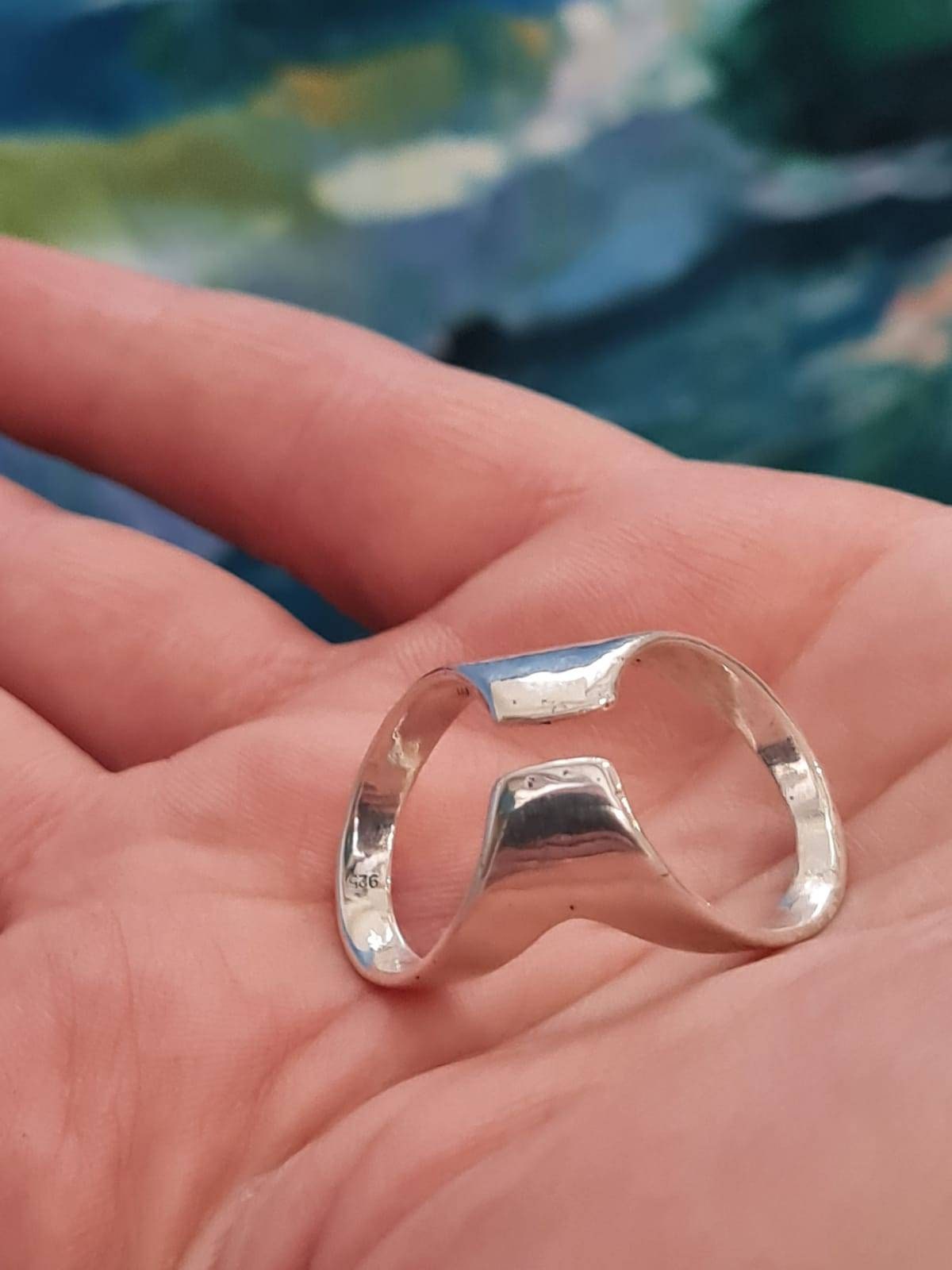 Arthritis finger splint adjustable solid sterling silver 925 or bronze, comfortable handmade ring