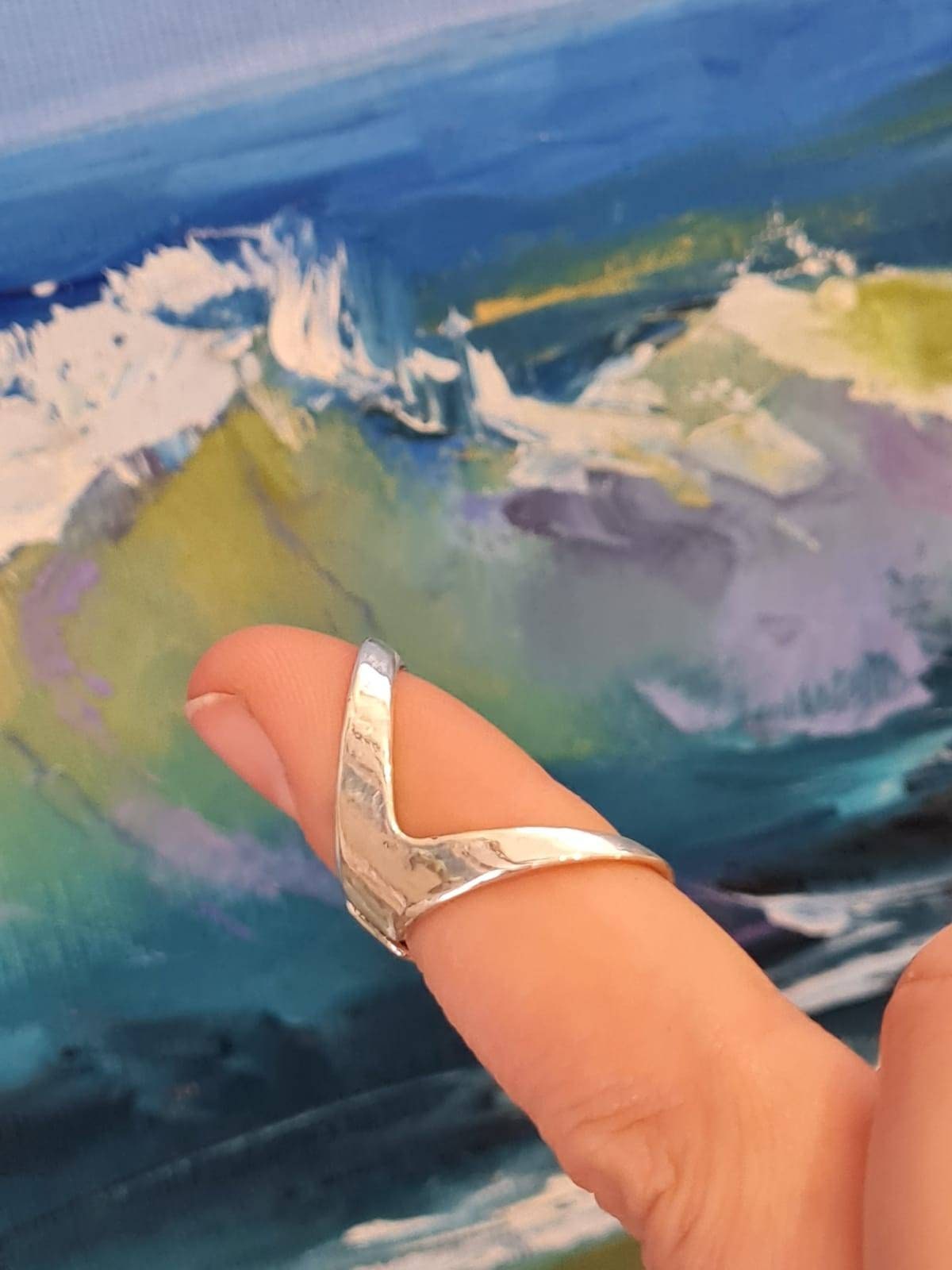 Arthritis finger splint adjustable solid sterling silver 925 or bronze, comfortable handmade ring