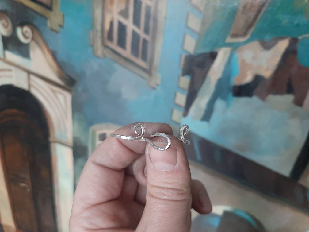 Arthritis toe splint EDS two rings splint adjustable sterling silver 925