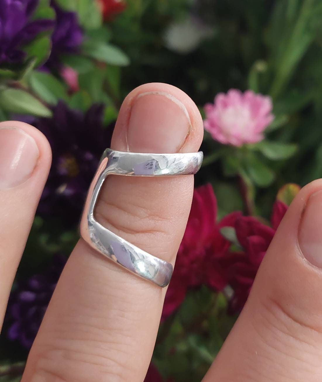 Arthritis finger splint solid sterling silver 925 or bronze adjustable handmade  ring for all types of deviation