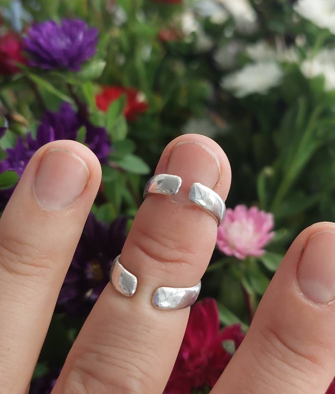 Arthritis finger splint solid sterling silver 925 or bronze adjustable handmade  ring for all types of deviation