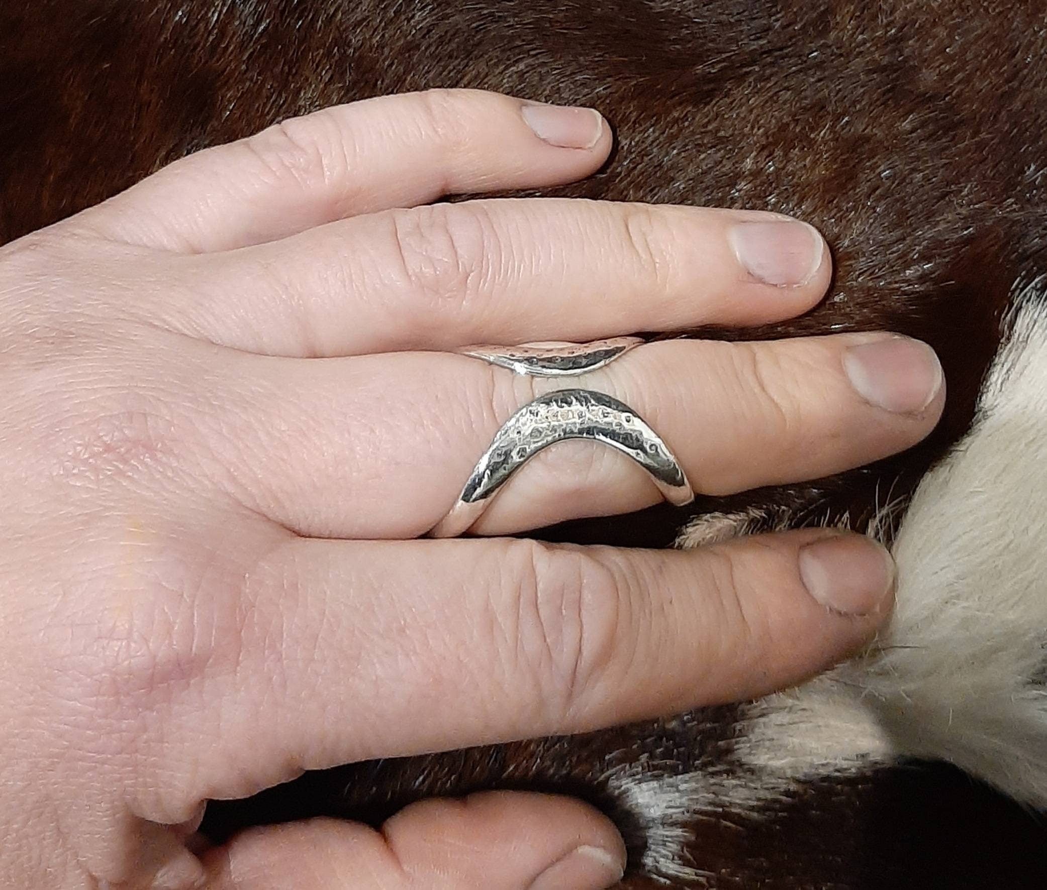 Arthritis EDS finger ring splint adjustable,  comfortable handmade textured ring, splint ring, for PID or DIP joints