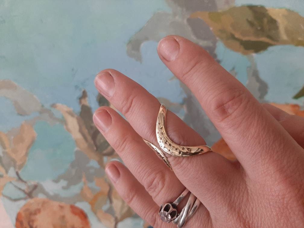 Arthritis EDS finger ring splint adjustable,  comfortable handmade textured ring, splint ring, for PID or DIP joints