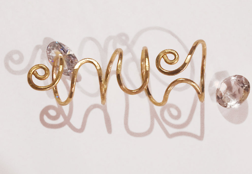 Adjustable brass finger splint ring designed for a comfortable custom fit and daily wear