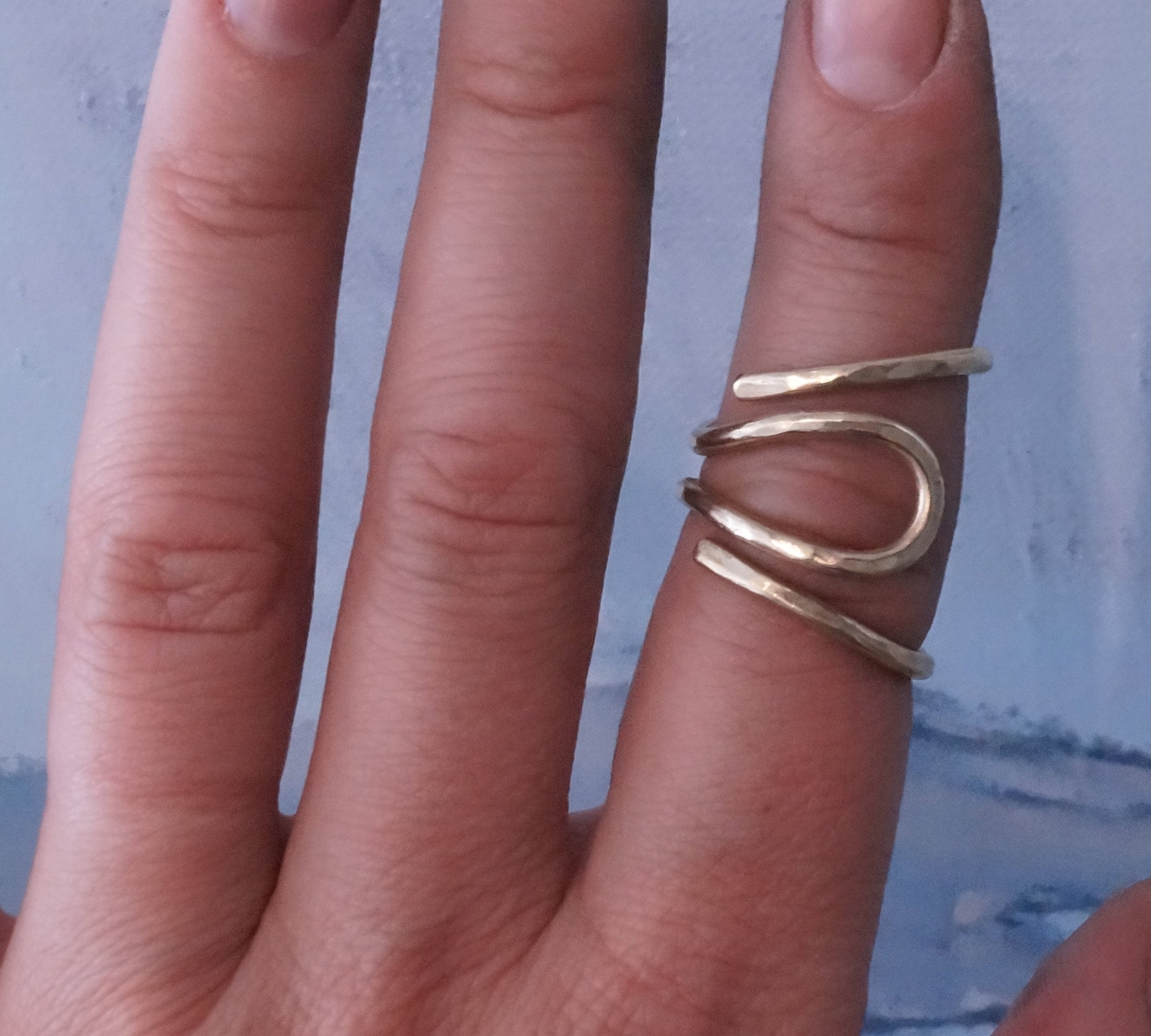 Arthritis finger splint for bcnding sideways lateral deviation sterling  silver 925, brass or copper ring for Ehlers Danols, EDS