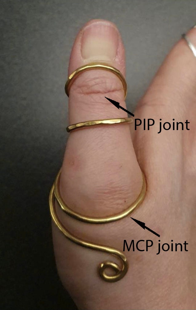 Copper thumb support ring combining functional joint stabilization with elegant jewelry design