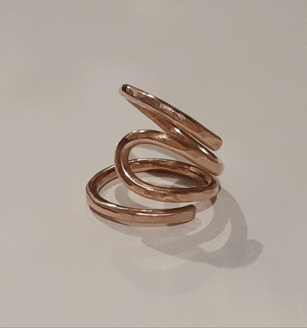 Arthritis finger splint for bending sideways handmade hammered sterling  silver, brass or copper textured ring, EDS, lateral deviation