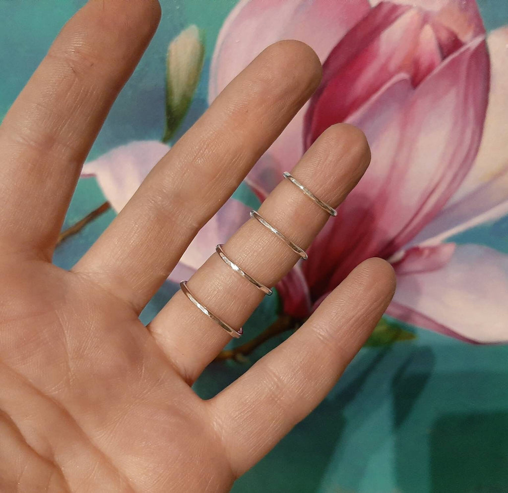 Sterling silver 925 finger splint ring worn for support and finger joint stabilization