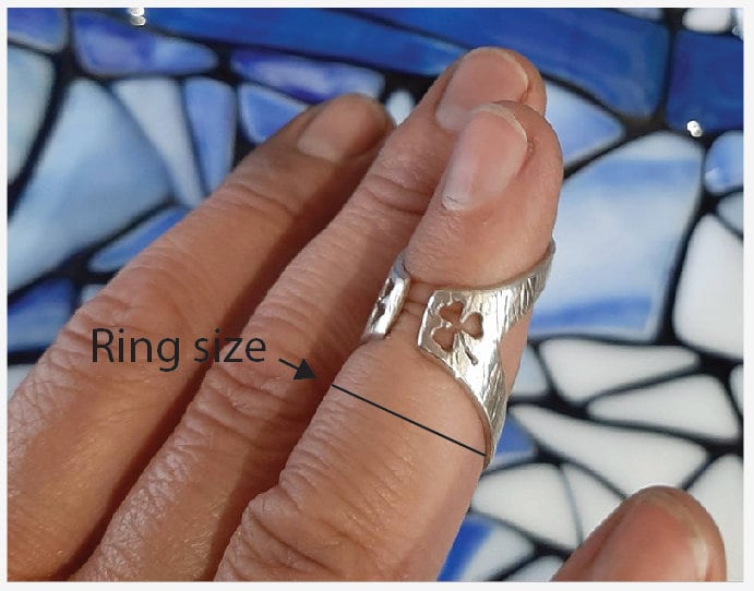 Sterling silver or bronze finger splint ring suitable for  support