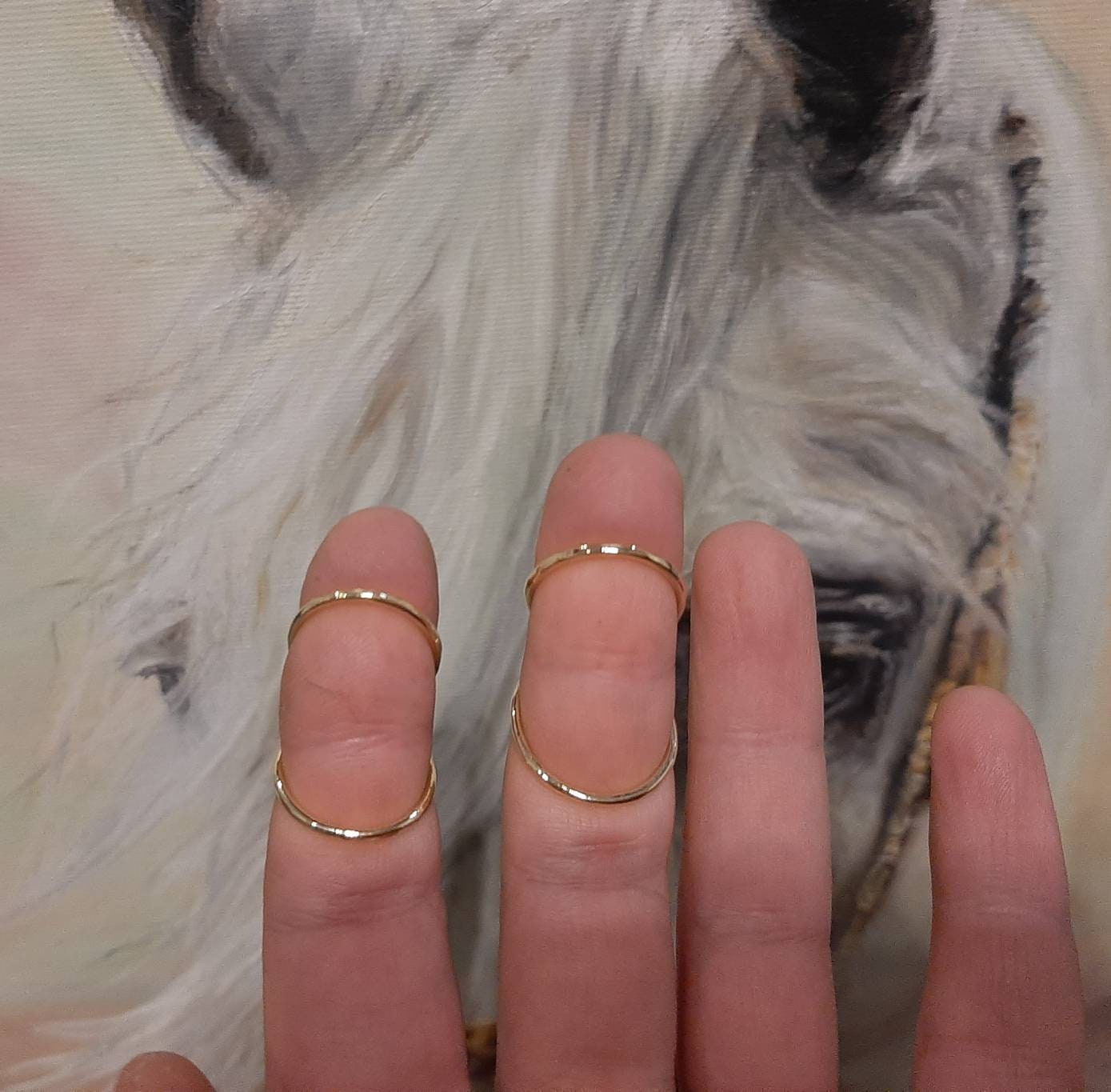 Handcrafted one-piece hammered finger splint ring designed for everyday comfort and support
