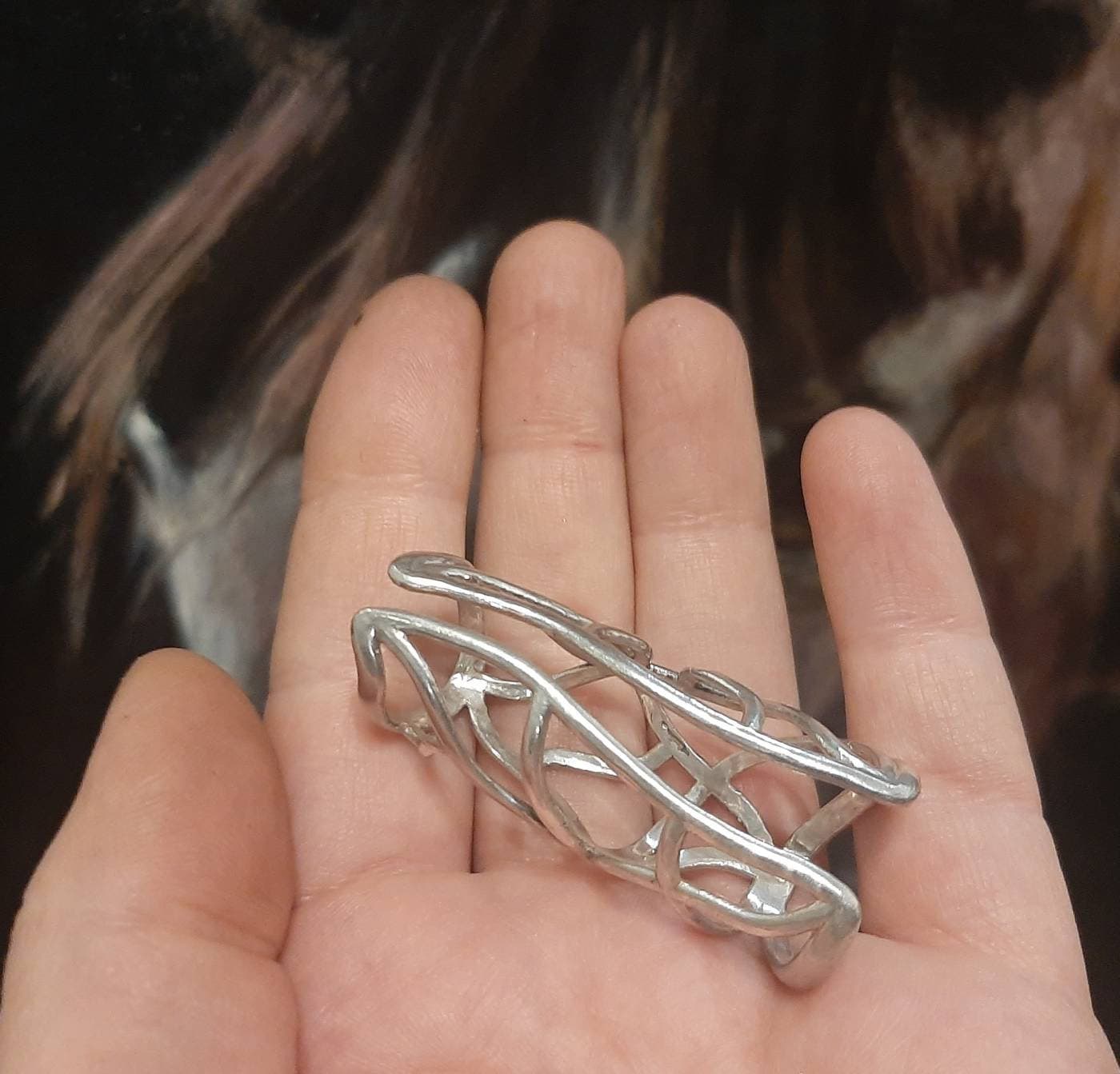 Handcrafted sterling silver 925 full finger splint ring designed for support of both finger joints