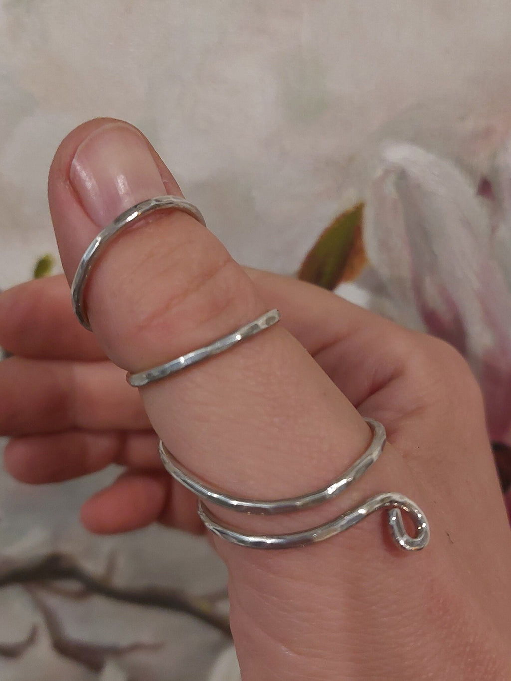 Handcrafted solid sterling silver thumb  splint ring designed for everyday support