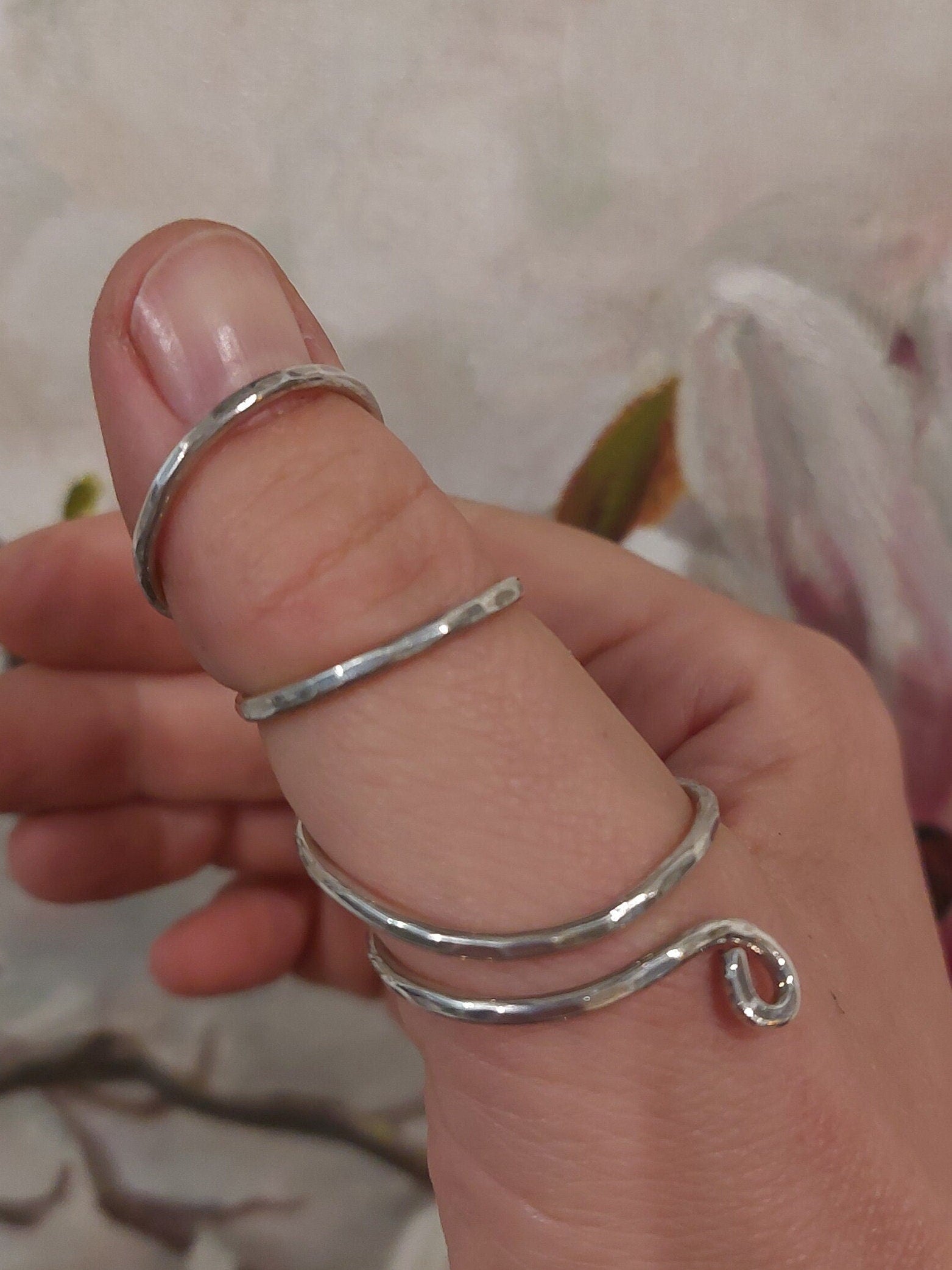 Handcrafted solid sterling silver thumb  splint ring designed for everyday support