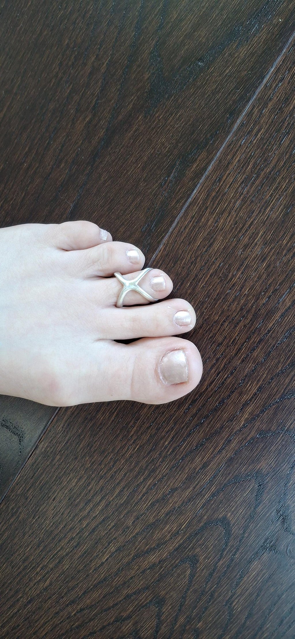 Handcrafted toe splint ring available in sterling silver 925 or solid bronze for daily support