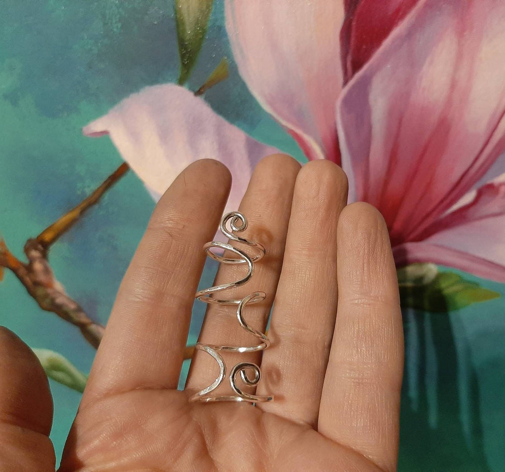 Sterling silver finger splint ring suitable for Ehlers-Danlos Syndrome and hypermobile joints