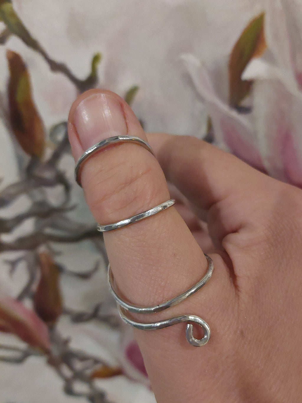 Solid sterling silver 925 thumb splint ring designed for thumb joint support