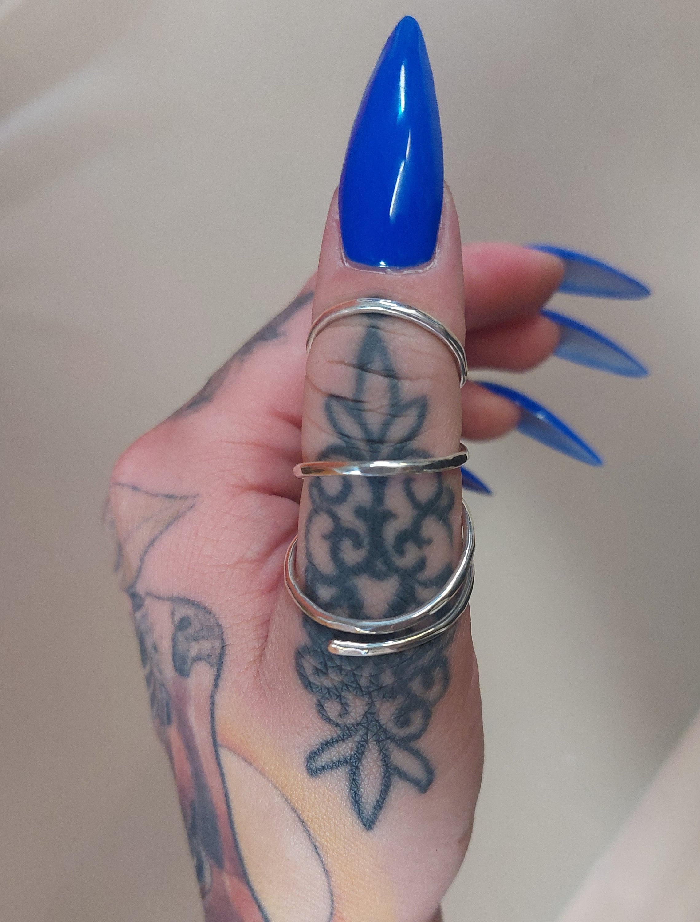 Solid sterling silver 925 thumb splint ring designed for support and joint stabilization